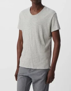 T-shirt L'Essentiel gris col V Homme