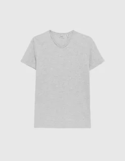 T-shirt L'Essentiel gris col V Homme