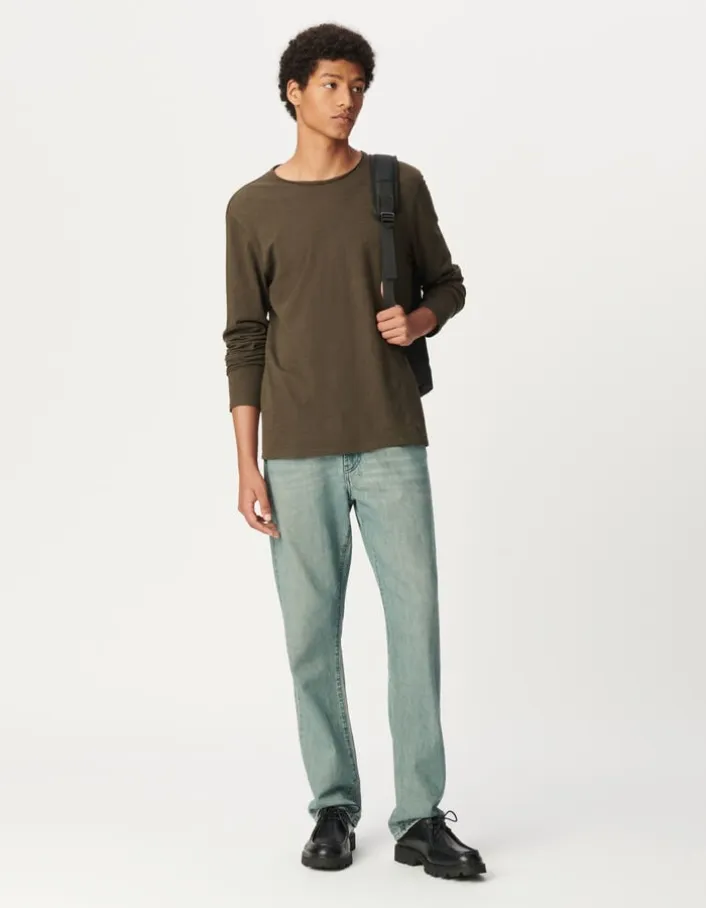 T-shirt L'Essentiel kaki coton bio manches longues Homme