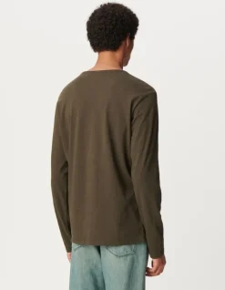 T-shirt L'Essentiel kaki coton bio manches longues Homme