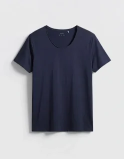 T-shirt L'Essentiel marine col V Homme