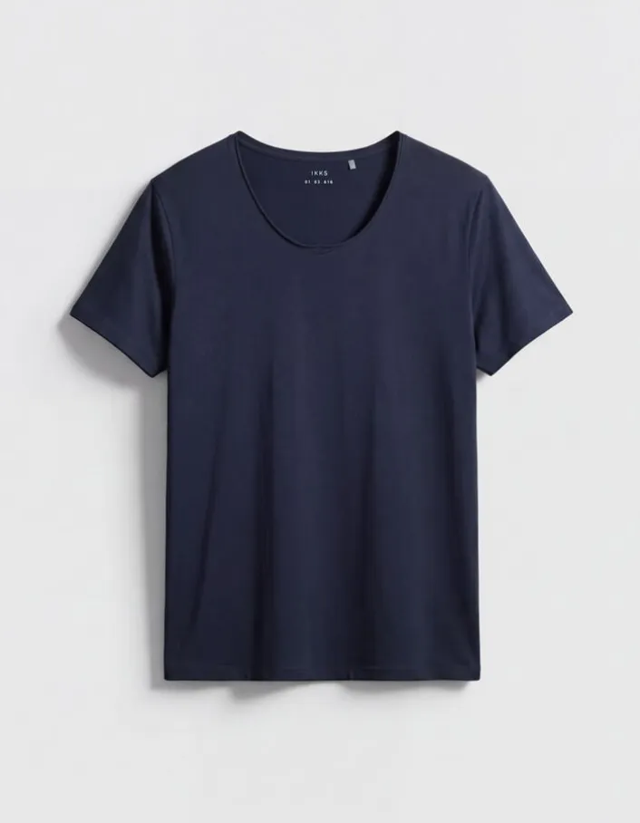 T-shirt L'Essentiel marine col V Homme