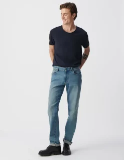 T-shirt L'Essentiel marine col V Homme