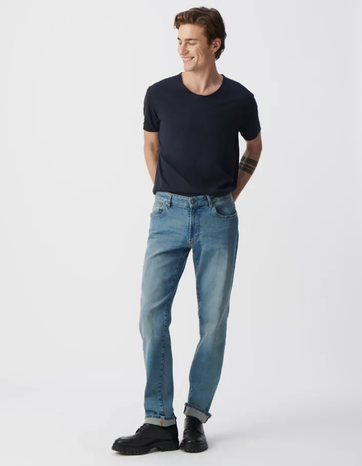 T-shirt L'Essentiel marine col V Homme