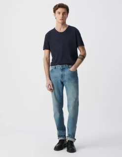 T-shirt L'Essentiel marine col V Homme