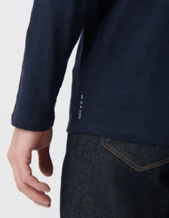 T-shirt L'Essentiel marine col rond à manches longues Homme