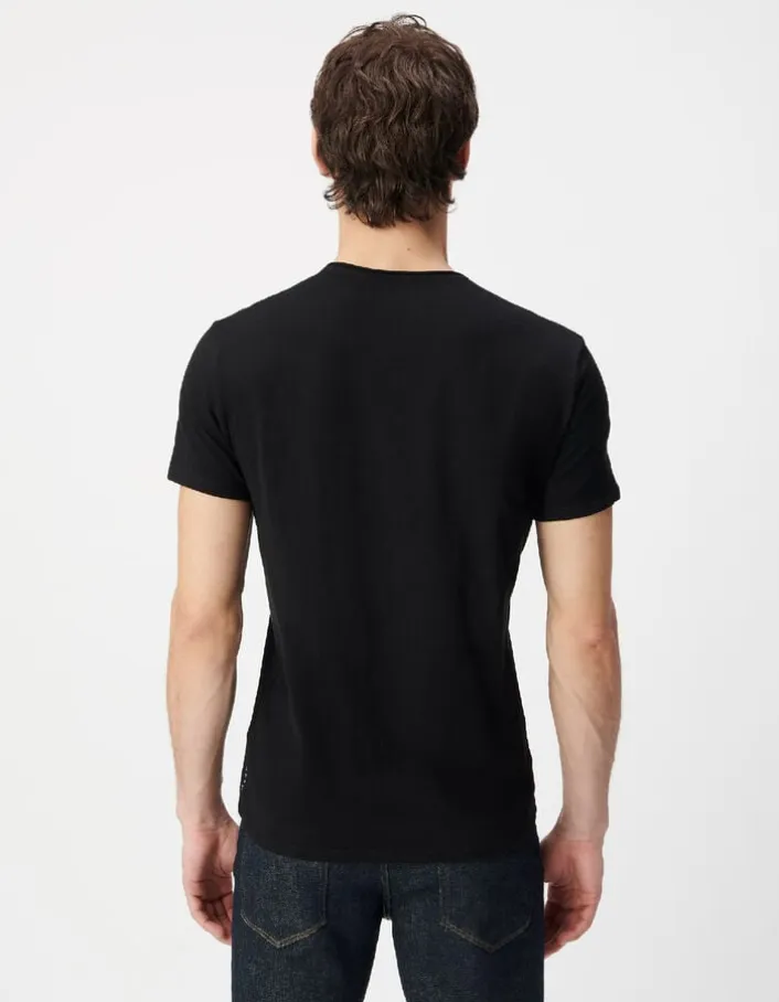 T-shirt L'Essentiel noir col V Homme