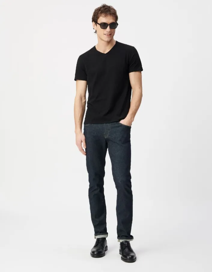 T-shirt L'Essentiel noir col V Homme
