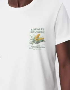 T-shirt manches courtes blanc visuels maïs Homme