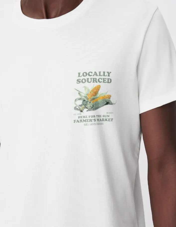 T-shirt manches courtes blanc visuels maïs Homme
