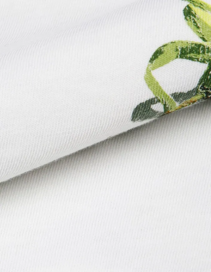 T-shirt manches courtes blanc visuels maïs Homme