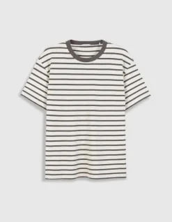 T-shirt manches courtes rayures grises Homme