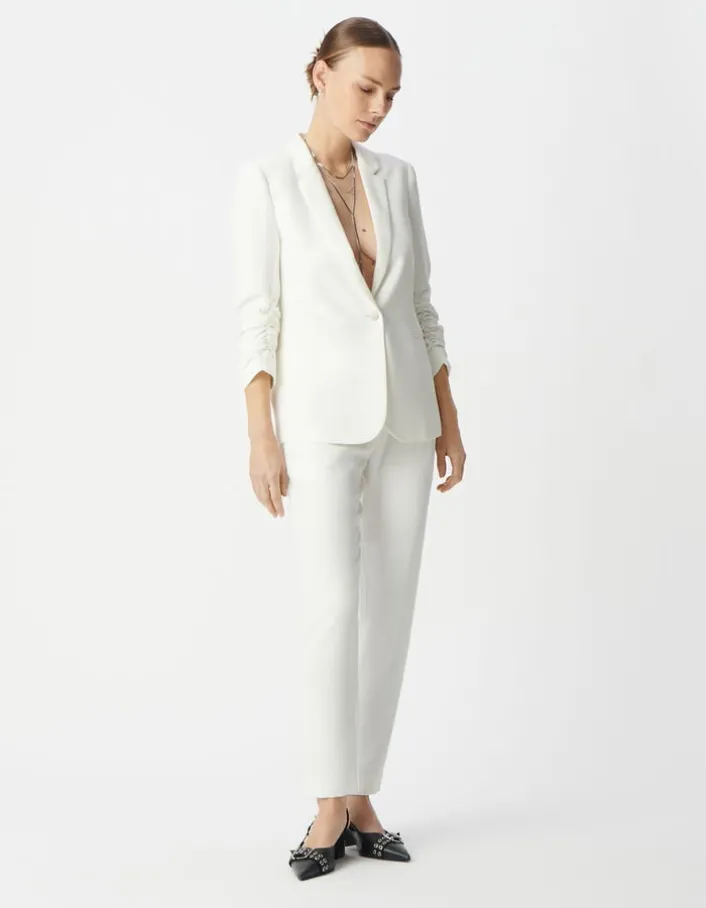 Veste de costume blanc cassé recyclé Femme