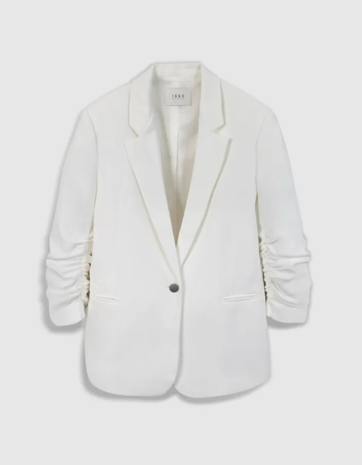 Veste de costume blanc cassé recyclé Femme