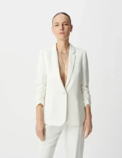 Veste de costume blanc cassé recyclé Femme
