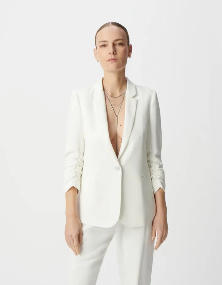 Veste de costume blanc cassé recyclé Femme
