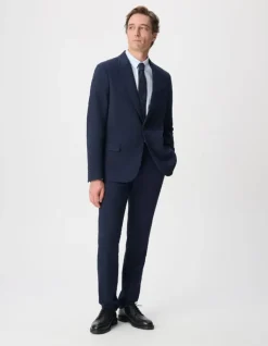 Veste de costume marine twill fantaisie Homme