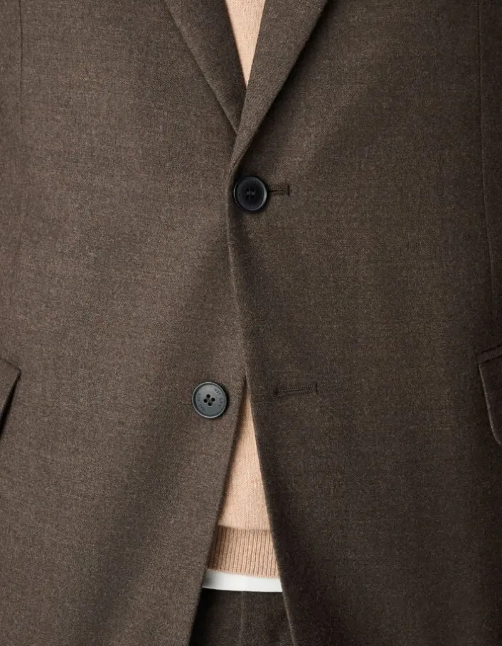 Veste de costume marron flanelle 100% laine Homme
