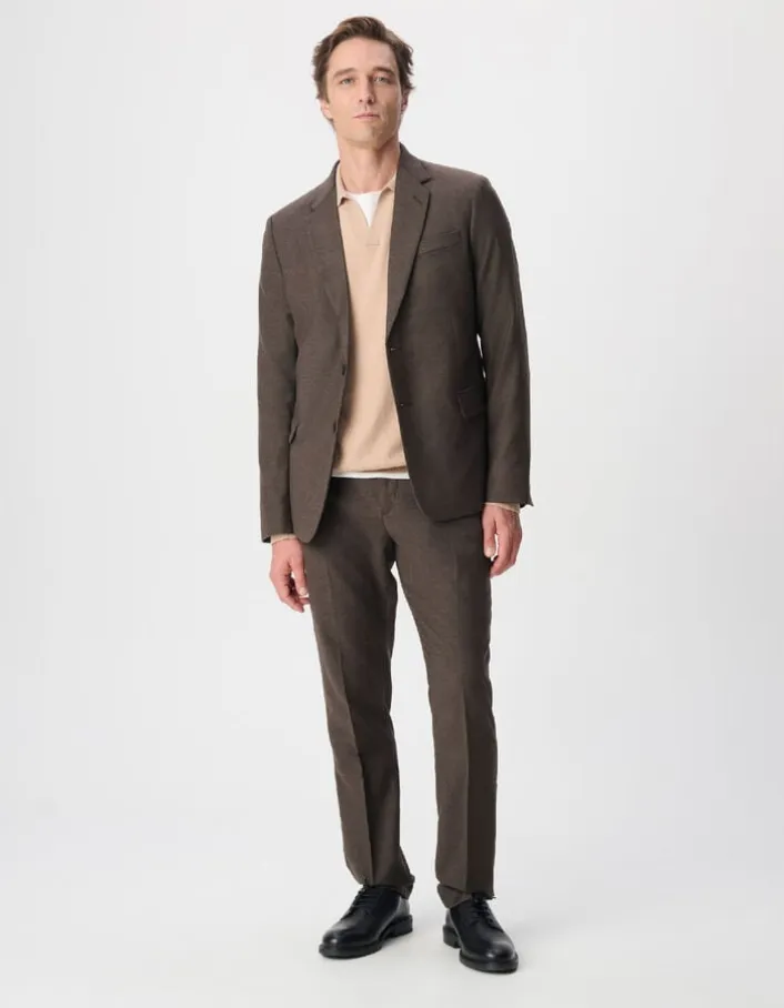 Veste de costume marron flanelle 100% laine Homme