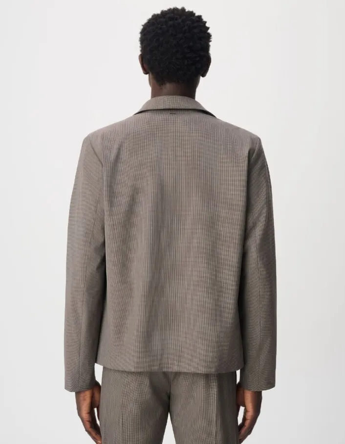 Veste de costume marron motif pied-de-puce Homme
