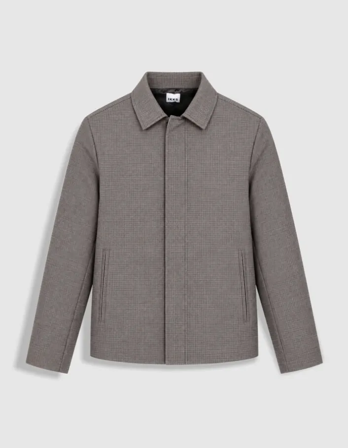 Veste de costume marron motif pied-de-puce Homme