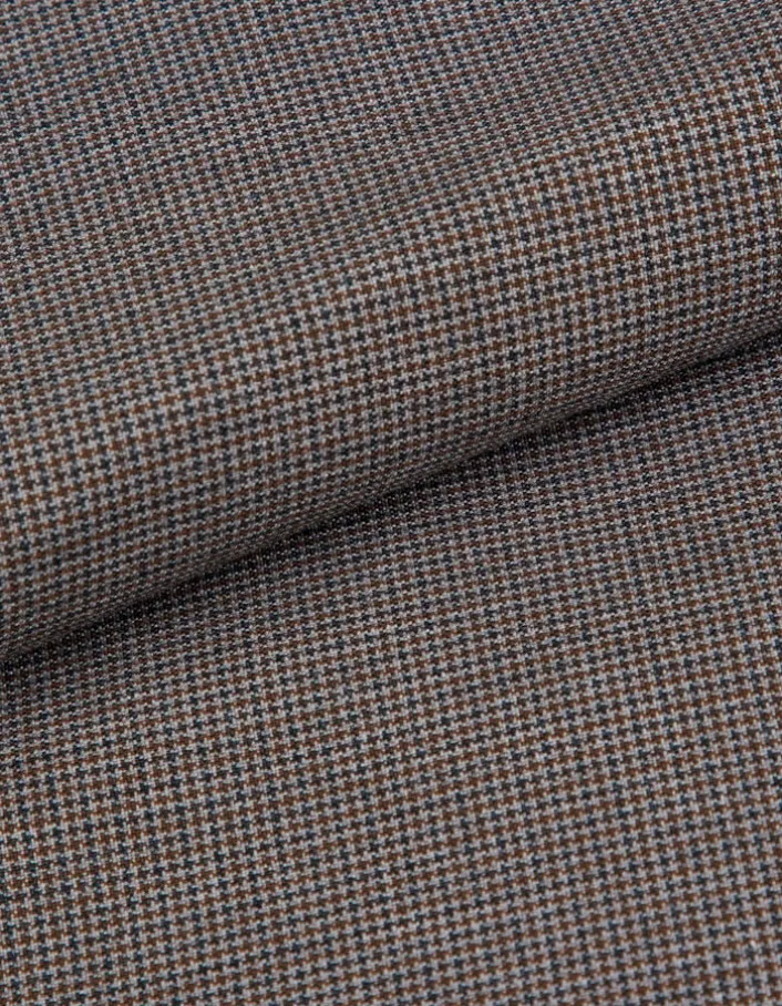 Veste de costume marron motif pied-de-puce Homme
