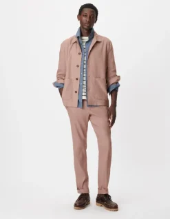 Veste de costume rose lin mélangé Homme