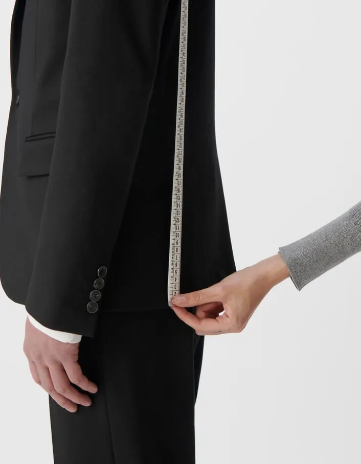 Veste de costume SLIM noire maille Milano Homme
