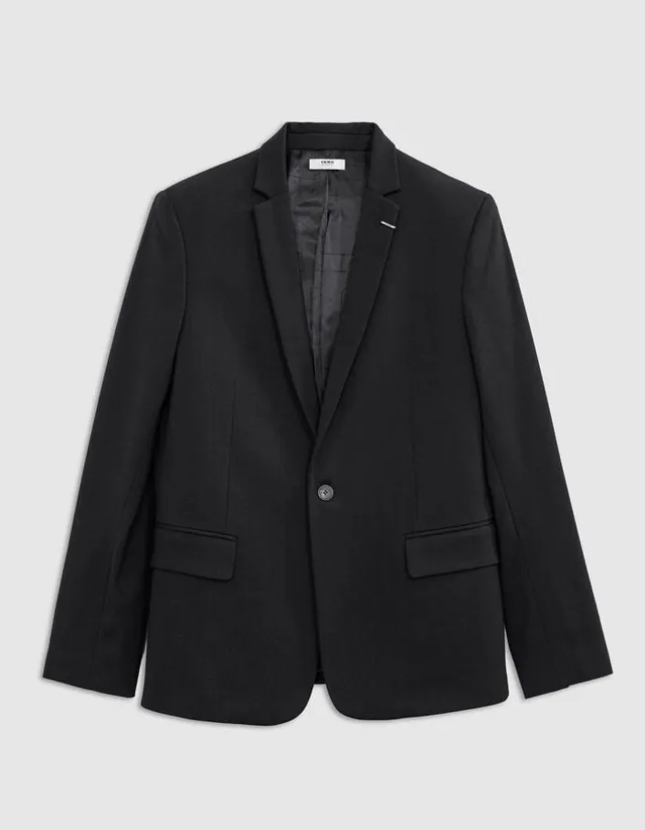 Veste de costume SLIM noire maille Milano Homme