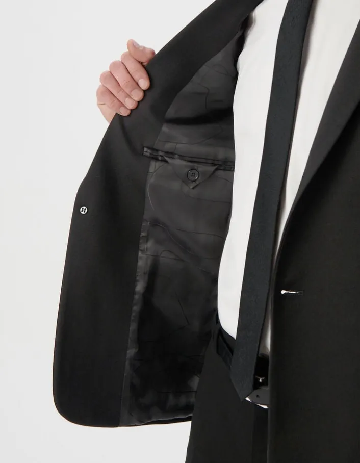 Veste de costume SLIM noire maille Milano Homme