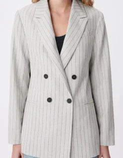 Veste de tailleur beige rayures tennis Femme