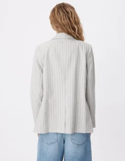 Veste de tailleur beige rayures tennis Femme