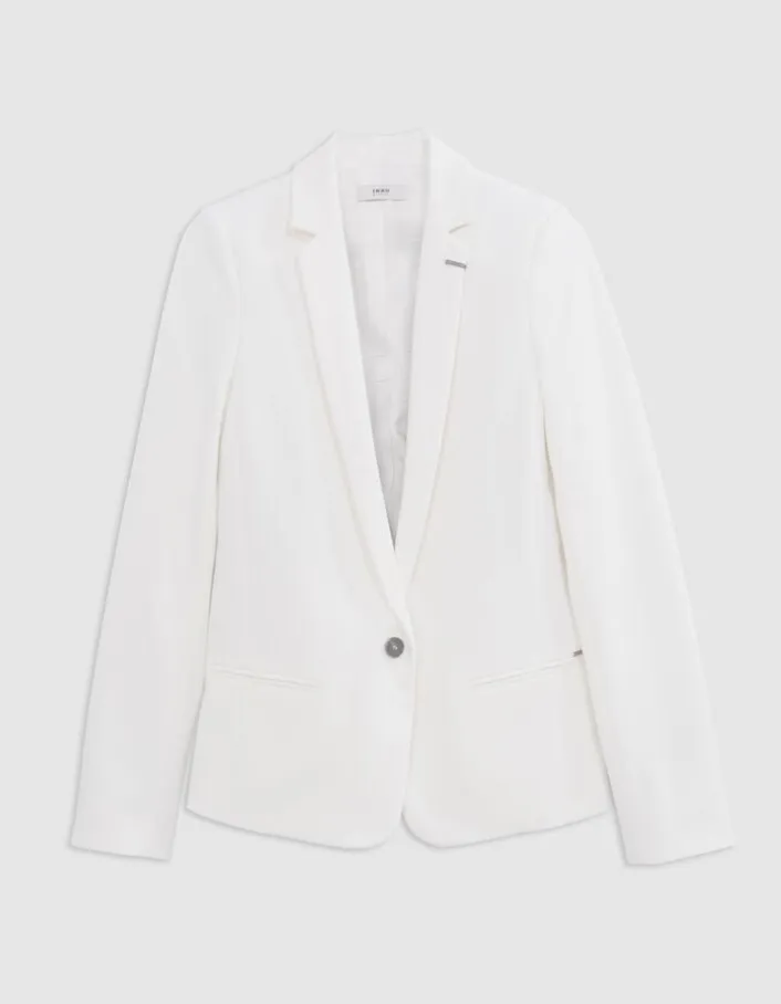 Veste de tailleur blanche ajustée maille Milano Femme