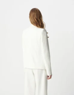 Veste de tailleur blanche ajustée maille Milano Femme