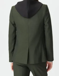 Veste de tailleur kaki parementure amovible Femme
