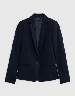 Veste de tailleur marine ajustée maille Milano Femme
