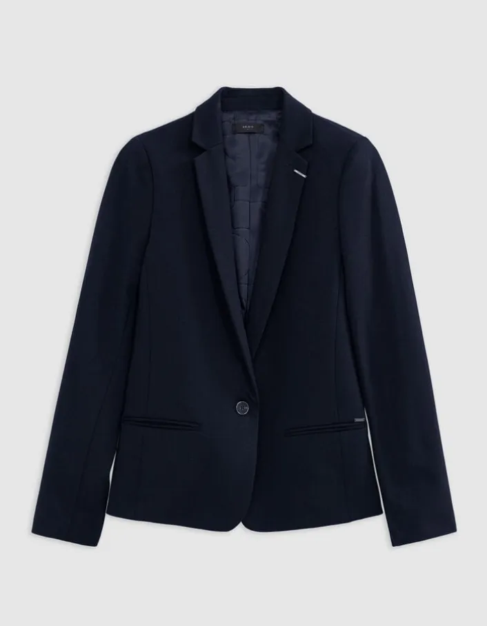 Veste de tailleur marine ajustée maille Milano Femme