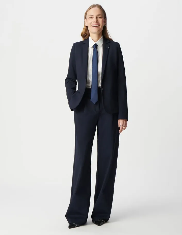 Veste de tailleur marine ajustée maille Milano Femme