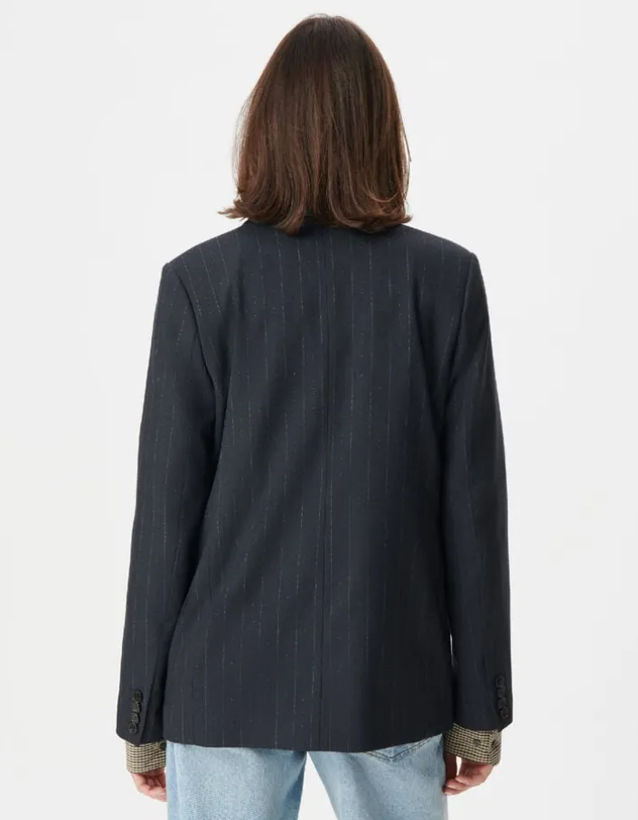 Veste de tailleur marine motif rayures tennis Femme