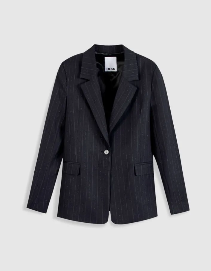 Veste de tailleur marine motif rayures tennis Femme