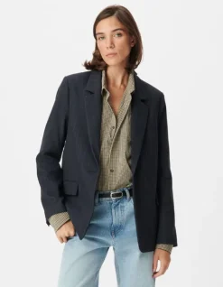 Veste de tailleur marine motif rayures tennis Femme