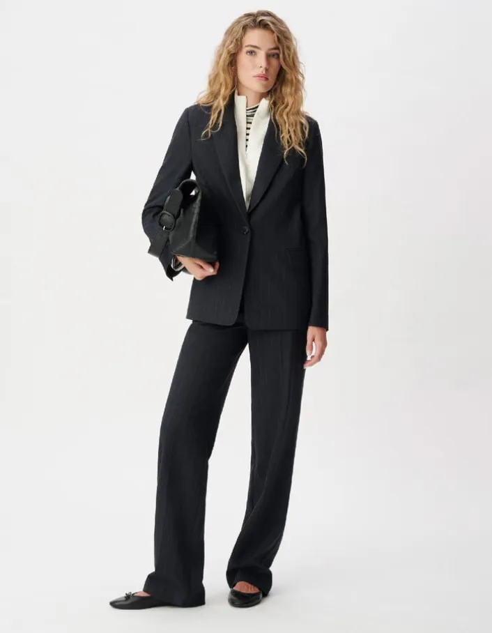 Veste de tailleur marine motif rayures tennis Femme