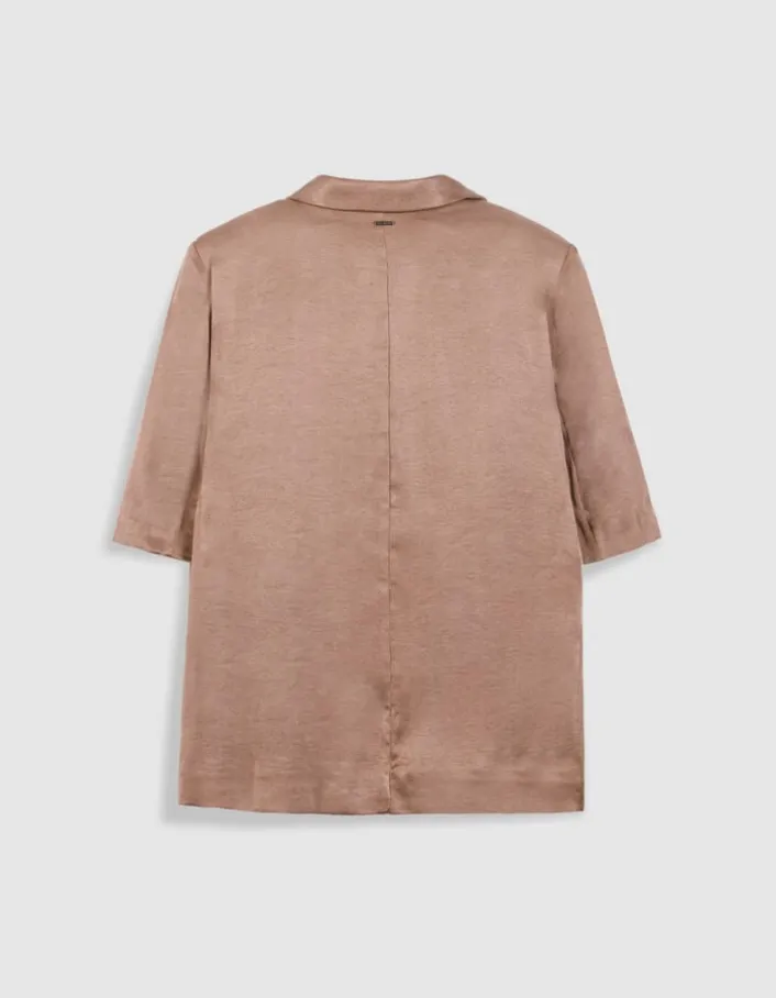 Veste de tailleur marron manches courtes Femme