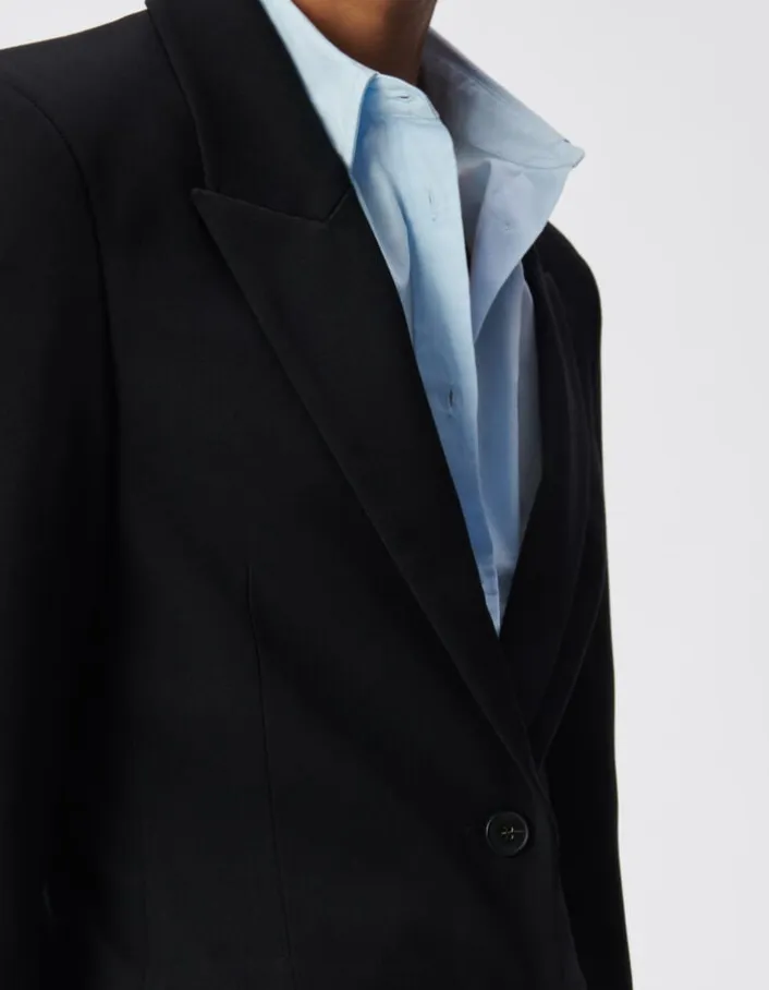 Veste de tailleur noire ajustée Femme