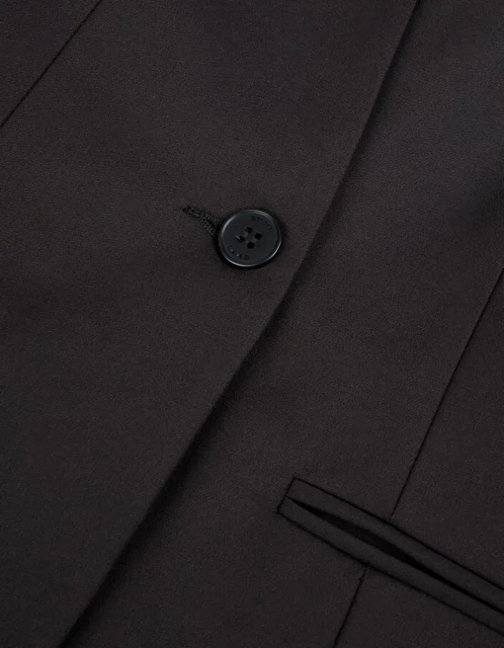Veste de tailleur noire cintrée découpes manches Femme