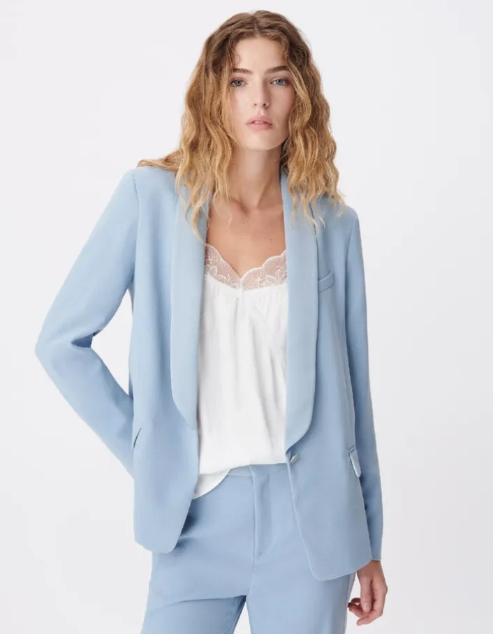 Veste de tailleur oversize bleue fluide Femme