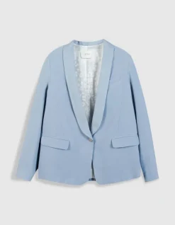 Veste de tailleur oversize bleue fluide Femme
