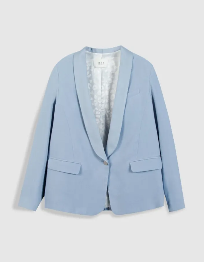 Veste de tailleur oversize bleue fluide Femme