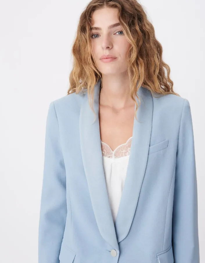 Veste de tailleur oversize bleue fluide Femme