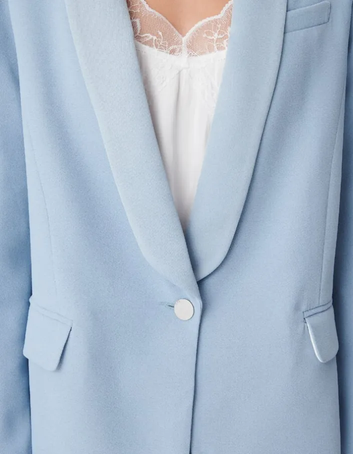 Veste de tailleur oversize bleue fluide Femme